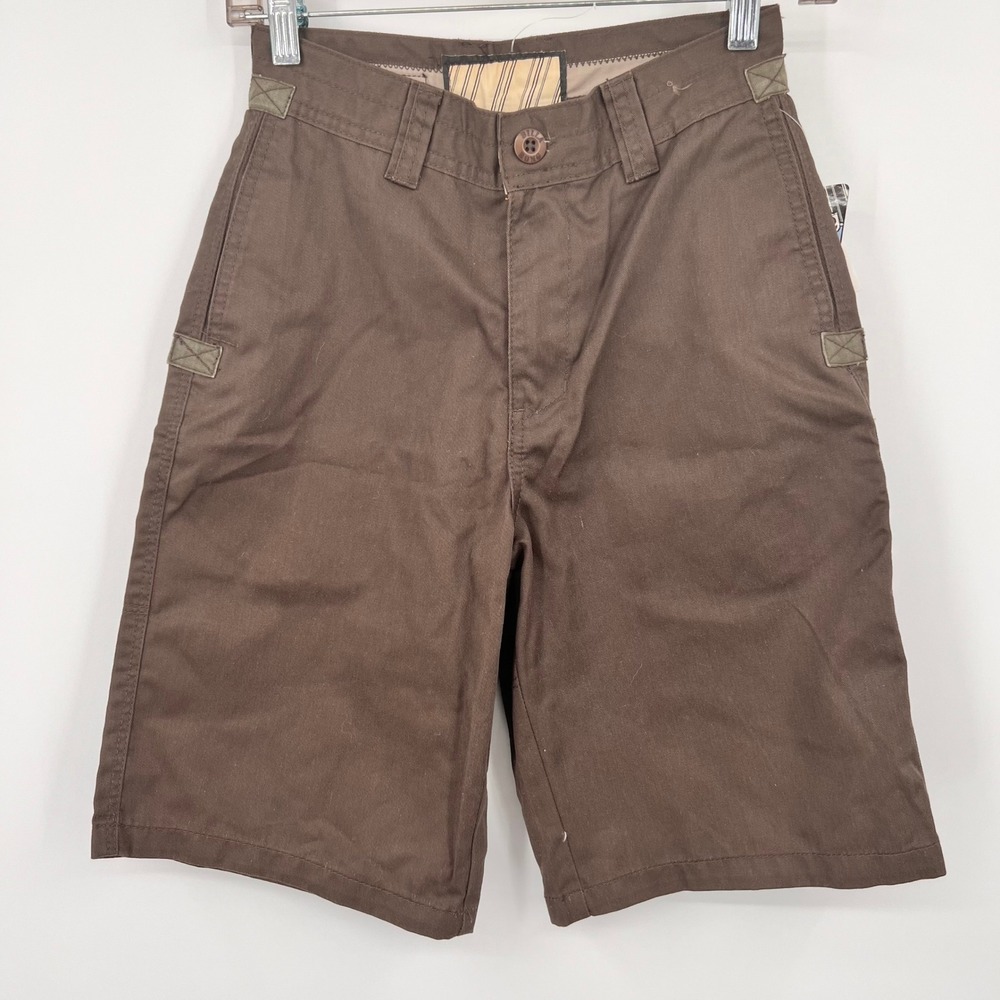 Billabong Boys Brown Cargo Walkshorts Size 25 NWT Flat Front Twill Shorts